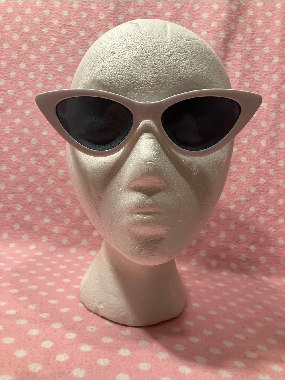 Vintage White Cat-Eye Sunglasses